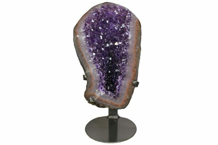Amethyst Geode Section With Metal Stand - Uruguay #152189